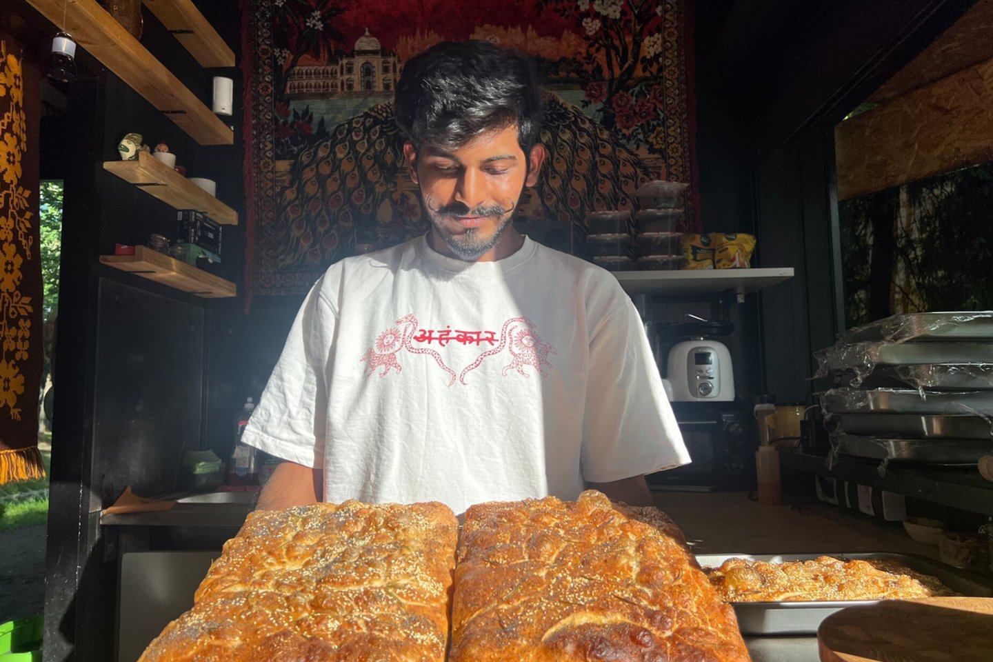 Sanket Gaba ir jo focaccia duona.