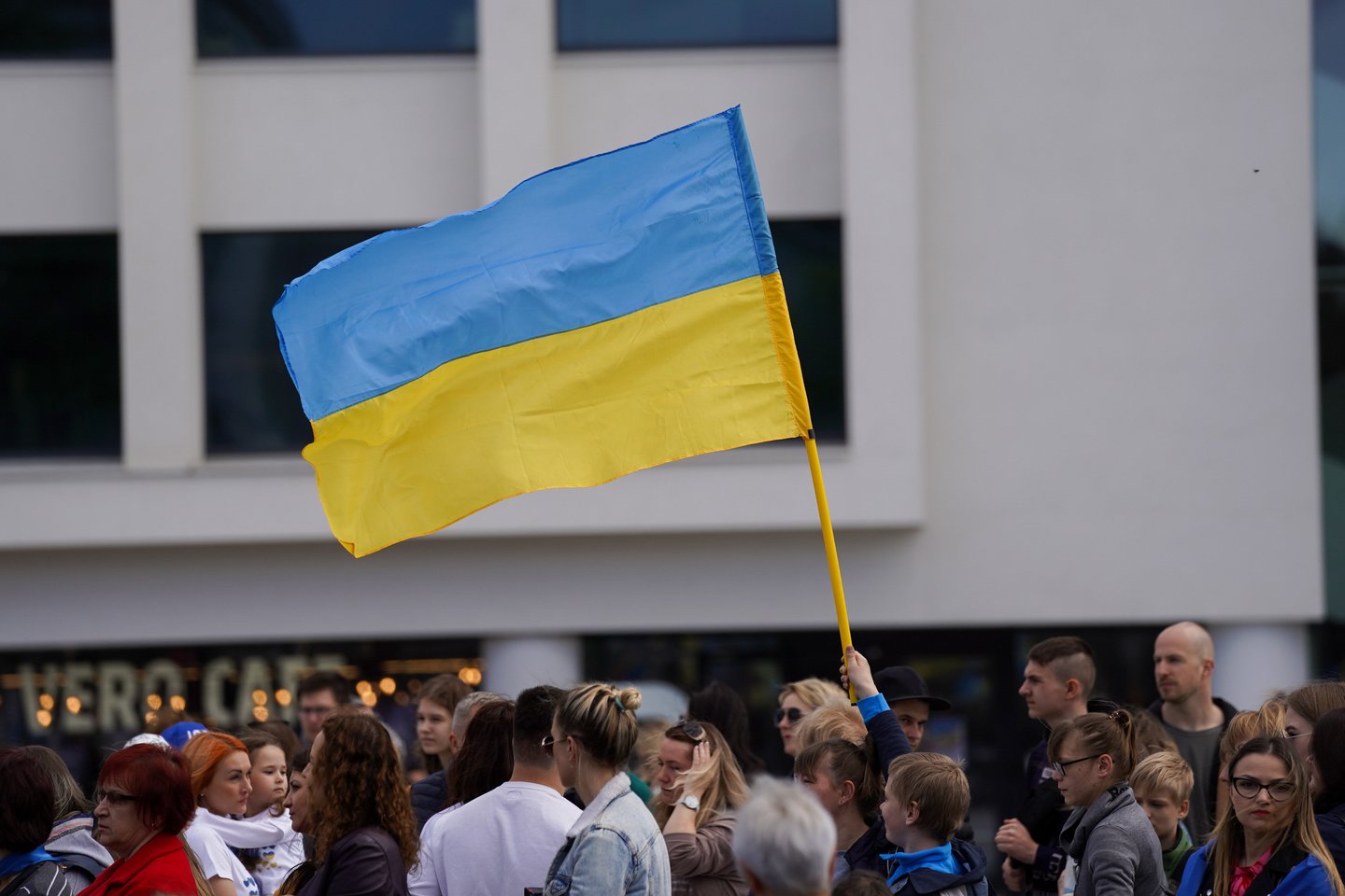 Ukrainos vėliava.<br>G.Bitvinsko nuotr.