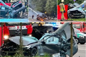 Kraupi avarija Vilniuje: merginos vairuojamas BMW rėžėsi į stulpą, žuvo du žmonės
