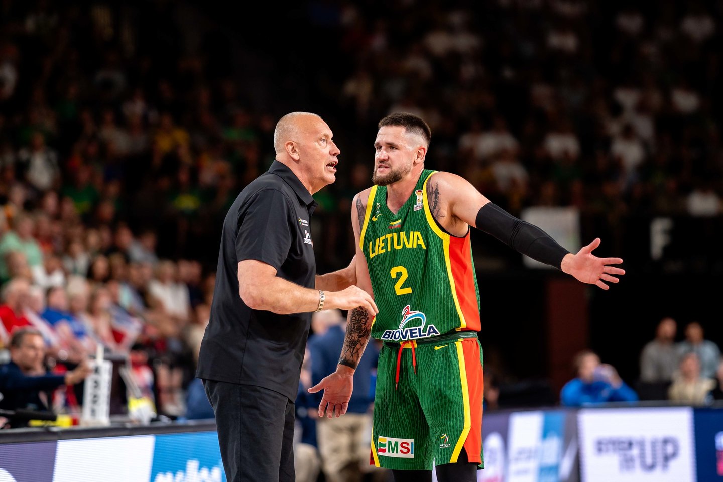 Rimas Kurtinaitis ir Margiris Normantas<br>Gintauto Bitvinsko nuotr.
