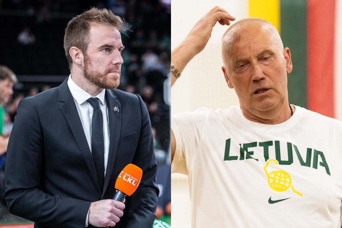 Martynas Gecevičius ir Rimas Kurtinaitis.<br>Lrytas koliažas.