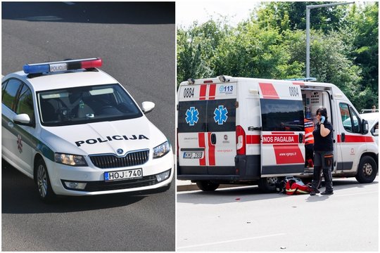 Lazdijų rajone policijos automobilis įsirėžė į stabdomą automobilį – nukentėjo nepilnametė