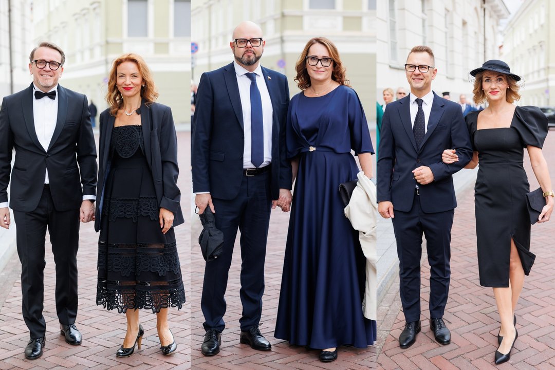 Į Prezidentūrą rinkosi pasipuošęs šalies elitas: demonstravo eleganciją.<br>Lrytas koliažas.