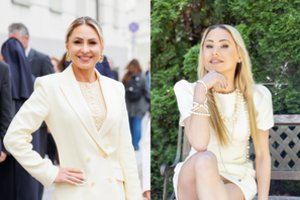 Po skyrybų oficialiame renginyje pasirodžiusi L. Asadauskaitė pozavo ne viena