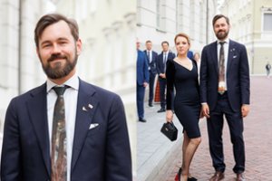 Valstybės dienos priėmime Ruslanas Baranovas pozavo ne su žmona