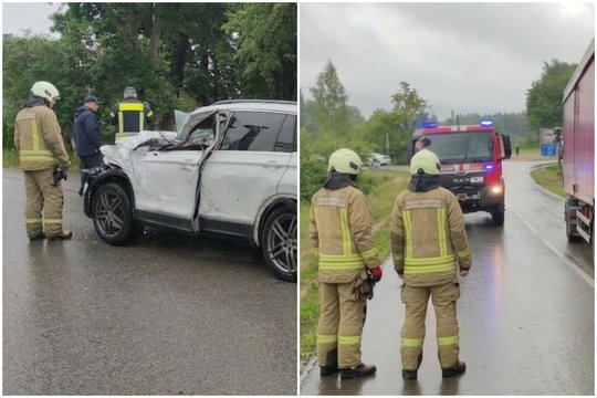 Nesuvaldytas vilkikas Šilutės r. taranavo lengvąjį automobilį – sužeisti du žmonės