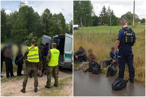Lenkijos pasieniečiai praneša apie šiek tiek sumažėjusį migrantų srautą iš Lietuvos, tačiau visiškai jis nesustoja