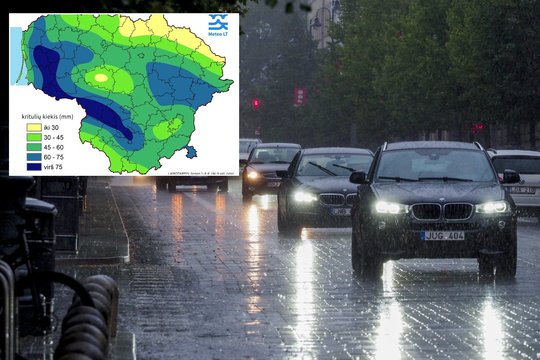 Vos per savaitę – beveik viso mėnesio kritulių norma: skelbia, kur pylė smarkiausiai