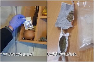 Širvintų policija smogė narkotikų platintojams: sulaikyta ir pora, kvaišalų susirinkti atvykusi su mažu vaiku