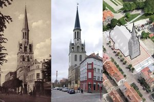 Uždegta žalia šviesa istorinės bažnyčios bokšto statyboms