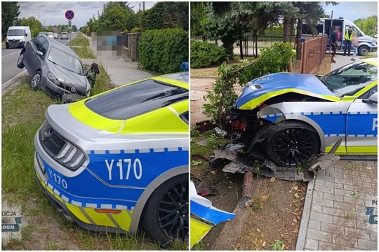 Su „Mustangu“ nepaėjo: Lenkijos policininkai sudaužė galingą tarnybinį automobilį