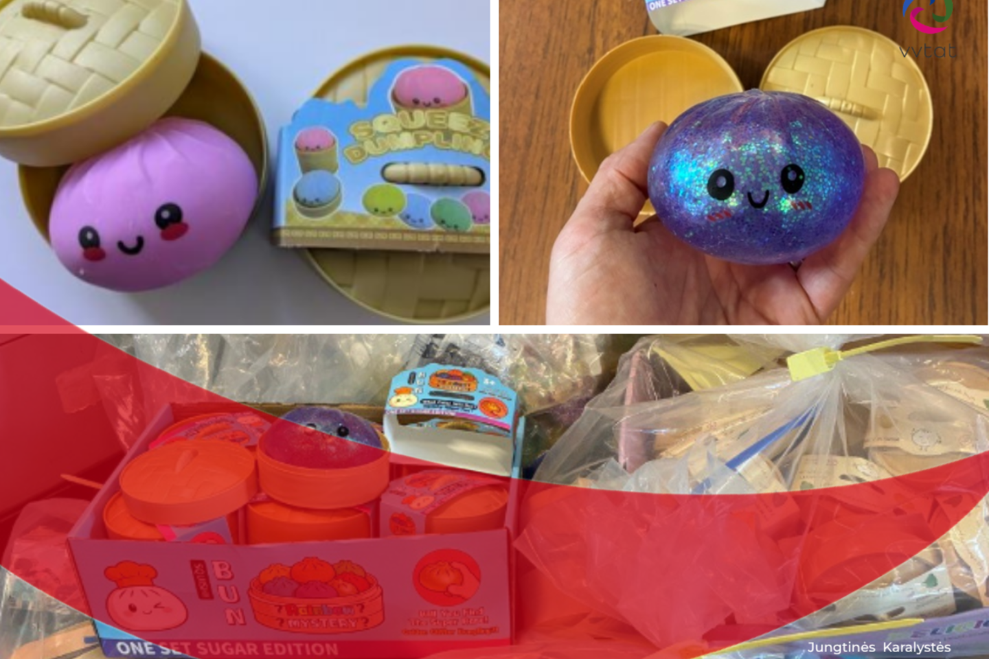 VVTAT informuoja apie užsienio rinkose nustatytus nesaugius „squishy“ tipo spaudomus žaislus.<br>VVTAT nuotr.
