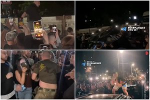 Ukrainoje sprogusi įtampa virto skandalu: minia puolė kariškius ir apvertė automobilį