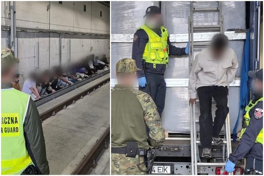 Lenkai sustabdė rumuno vilkiką, kuriame iš Lietuvos pasislėpę keliavo 27 migrantai