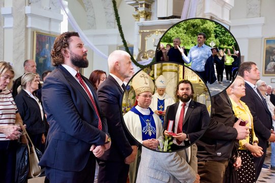 Šventesni už kitus? Atlaidų metu – R. Žemaitaičio kalba, „socdemui“ – apdovanojimas iš vyskupo rankų