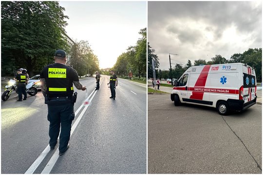 Pirmadienio rytas Vilniuje prasidėjo avarija – partrenktas elektriniu motociklu važiavęs 18-metis
