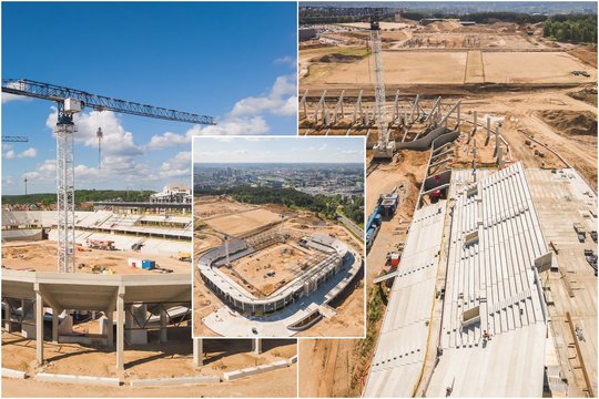 Nacionalinio stadiono statybos vyksta jau metus: patikrino, kaip sekasi laikytis darbų plano