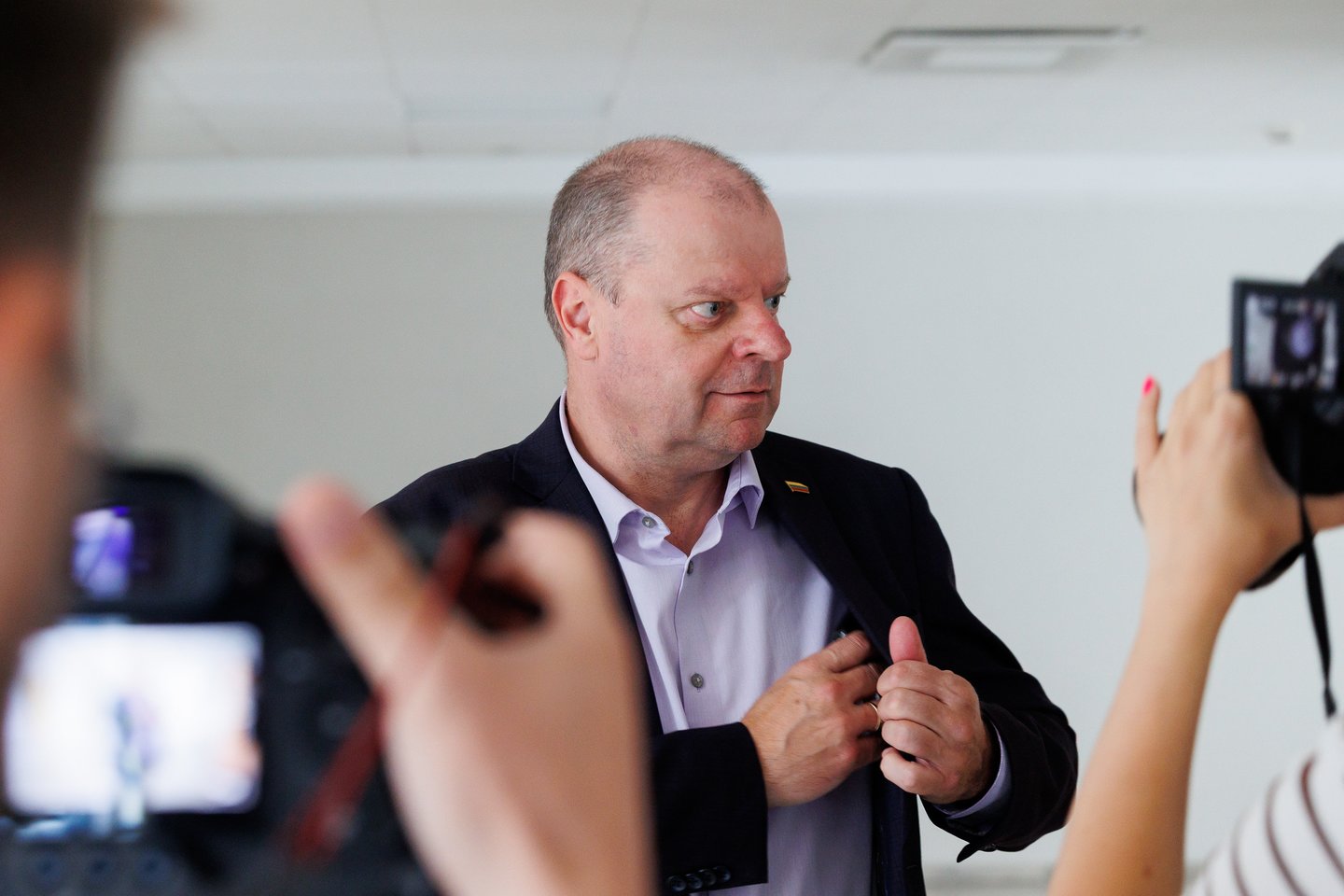 S. Skvernelis ir apykojė.<br> T. Bauro nuotr.
