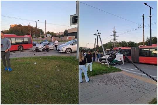 Vilniuje gyvenantis užsienietis apie sukrečiantį vaizdą: „Pamačiau oru skrendantį ir apsiverčiantį policijos automobilį“