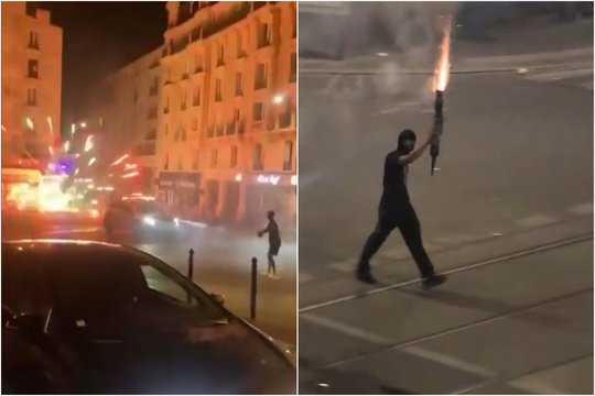Prancūzija po pralaimėjimo vėl skendo chaose, bet policija dėkojo sirgaliams už atsakingumą