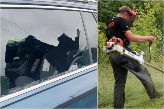 „Ačiū Dievui, kėdutė buvo tuščia“: smūgis į automobilį galėjo baigtis skaudžiau