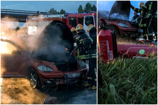 Ugniagesiai: per parą užgesintos 8 transporto priemonės