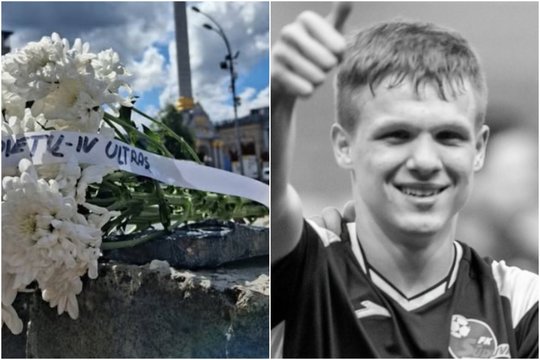 Kyjivo Maidane atsisveikinta su kare prieš rusus žuvusiu Lietuvos futbolininku