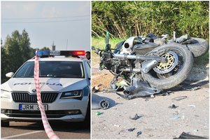 Tragedija Kėdainių r.: į kairę sukęs sunkvežimis susidūrė su motociklu – jaunas motociklininkas žuvo