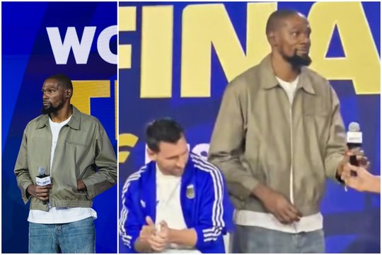 NBA žvaigždė Kevinas Durantas kalamas prie kryžiaus – pro L. Messi praėjo lyg pro tuščią vietą