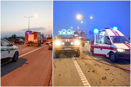 Dėl avarijos prie Kauno autostradoje paryčiais teko uždaryti vieną eismo juostą
