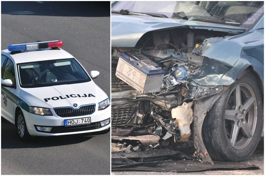 Mažeikiuose susidūrė BMW ir „Opel“ – abu važiavo per draudžiamą signalą, sužeisti du vaikai ir vyras