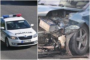 Mažeikiuose susidūrė BMW ir „Opel“ – abu važiavo per draudžiamą signalą, sužeisti du vaikai ir vyras