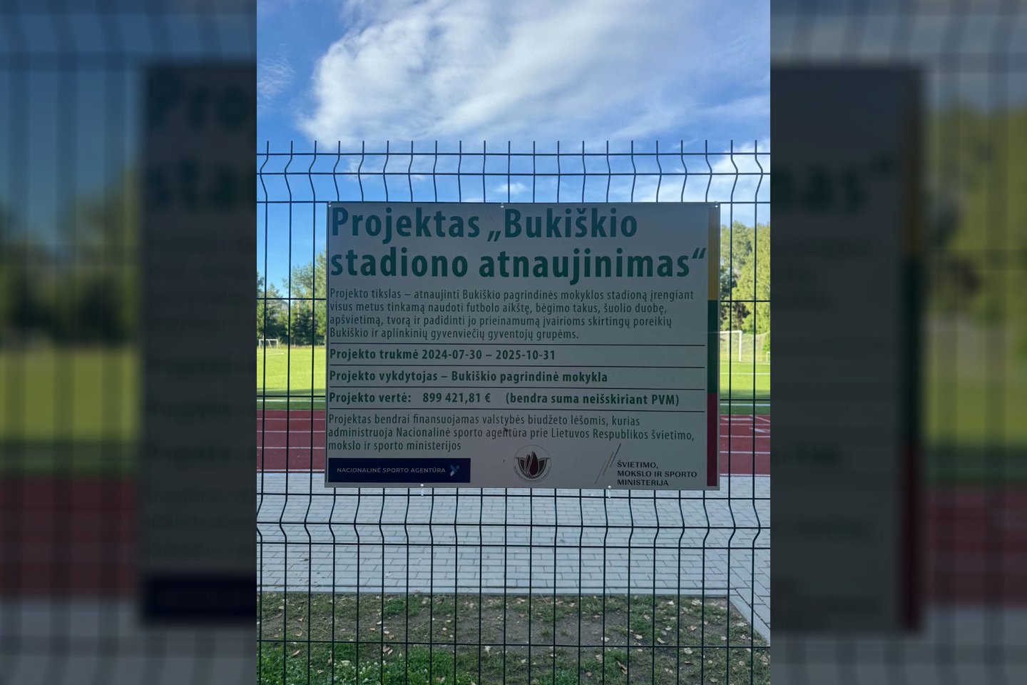 Bukiškio pagrindinės mokyklos stadionas<br>Skaitytojos nuotr.