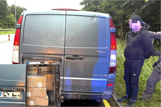 Pasieniečių operacija automagistralėje: įkliuvo 3 vilniečiai, gabenę iš Kaliningrado traukinio išmestas cigaretes