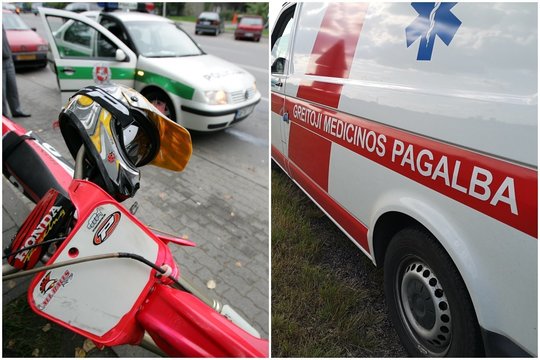 Per avarijas Kaune sužalpoti motociklo ir mopedo vairuotojai