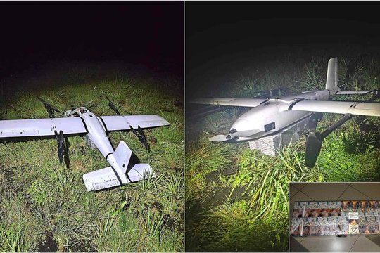 Baltarusijos pasienyje VSAT pareigūnai perėmė kontrabandininkų bepilotį orlaivį su kroviniu