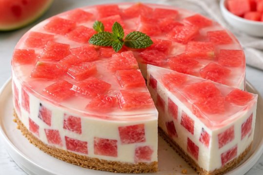 Arbūzų ir želė tortas ištirps burnoje: gaivus, kremiškas, be jokio kepimo