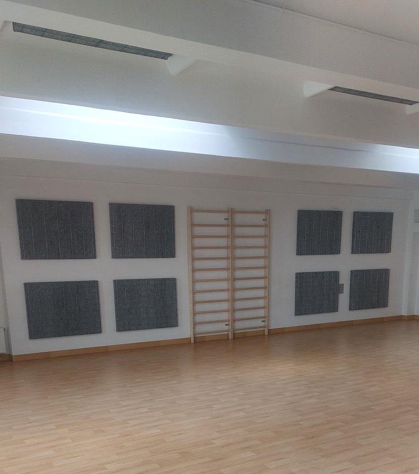 Vilniaus Žemynos progimnazijoje sporto salėje įrengta akustinė sistema. 