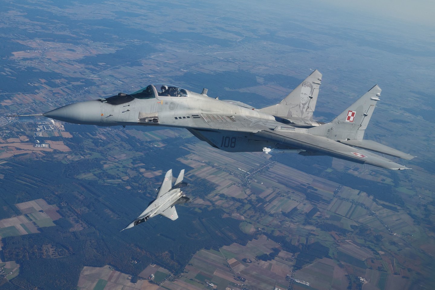 Lenkijos naikintuvas MiG-29.<br>AFP/Scanpix nuotr.