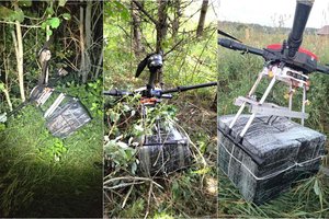 Dieveniškių kilpoje pasieniečiai nutupdė tris kontrabandininkų bepiločius orlaivius su kroviniais