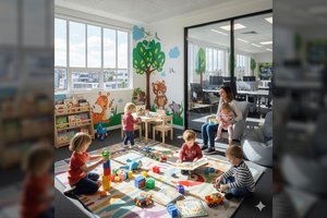 Vaikų kambariai biuruose – ženklas, kad keičiasi požiūris į darbo erdves