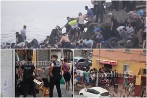 Migrantų užtvindytame Ispanijos mieste – chaotiški vaizdai