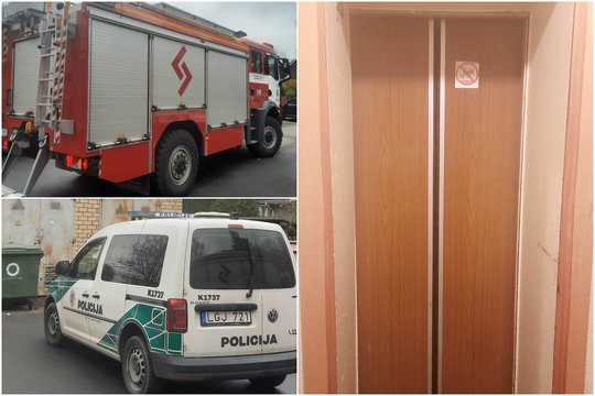 Kaune liftas virto itin pavojingais spąstais: kilus gaisrui, įstrigo 5 žmonės, paauglė nuvežta į ligoninę