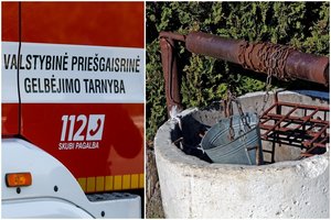 Kaune ugniagesiai išgelbėjo į šulinį įkritusį vyrą