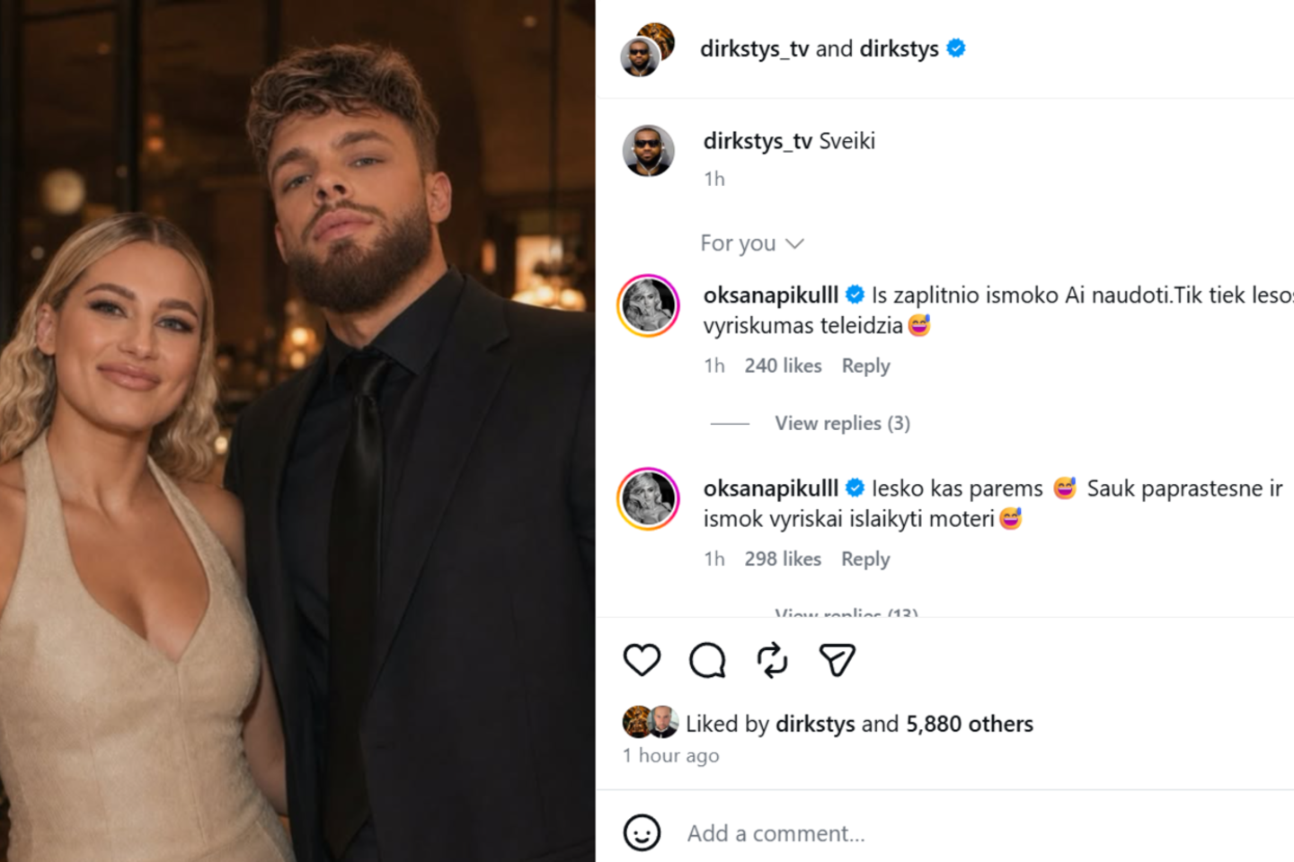 D. Dirksčio įrašas.<br>Socialinio tinklo nuotr.