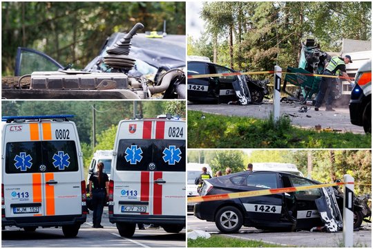 Dviejų moterų ir vaiko gyvybę nusinešusi avarija: kas liko iš sunkvežimio ir automobilio po kaktomušos