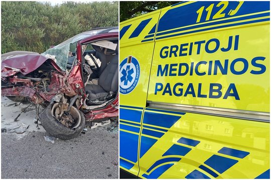 Baisi kaktomuša Telšių r.: per susidūrimą su sunkvežimiu žuvo „Audi A6“ keleivė