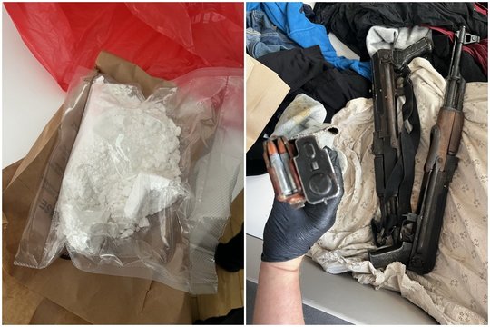 Kauno policijai su kokainu ir automatiniais ginklais įkliuvo du pusamžiai vyrai