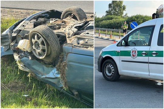 Vilniaus r. nuskriejęs į griovį vertėsi „Audi“ – ant kojų sukeltos visos gelbėjimo tarnybos