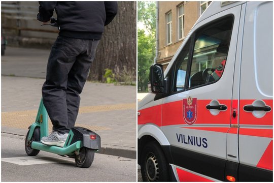 Vilniaus rajone automobilis parbloškė du vienu paspirtuku važiavusius paauglius